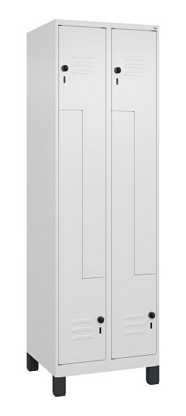 C+P Z-Spind Classic PLUS, C Z-Spind, Classic PLUS, Füße, 4 Abteile, 1950x600x500mm, 9016/9016, Drehriegel, 080013-204 S10014