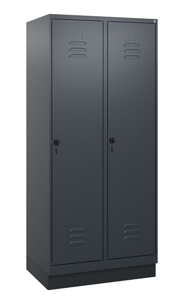 C+P Umkleidespind Classic PLUS, Sockel, 2 Abteile, 1800x800x500mm, 7016/7016, Drehriegel, 0800207-22 S10012