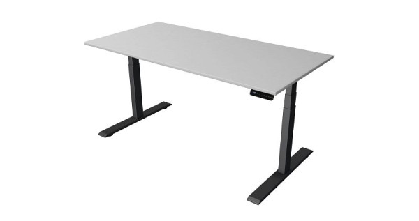 Kerkmann sta-/zittafel B 1600 x D 800 mm, antraciet, elektrisch in hoogte verstelbaar van 630 - 1270 mm, lichtgrijs/antraciet, 10271111