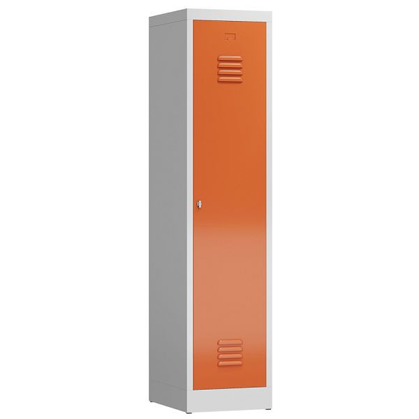 Lüllmann ClassiX kledingkast, 1 compartiment met zwart-wit scheiding, 1800 x 415 x 500 mm, lichtgrijs/vuurrood, X-515114