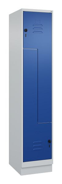 C+P Z-Spind Classic PLUS, C Z-Spind, Classic PLUS, Sockel, 2 Abteile, 1950x400x500mm, 7035/5010, Drehriegel, 080023-122 S10003