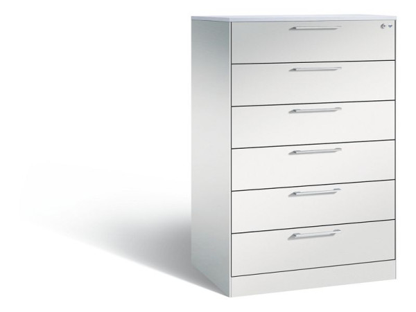 C+P ladekast Asisto, H1310xB800xD600mm, kleur: lichtgrijs, beugelgreep, 146223-624 S10068
