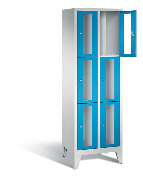 C+P lockerkast Classic, H1850xB610xD500mm, kleur: lichtgrijs / lichtblauw, 8010A203 S10003