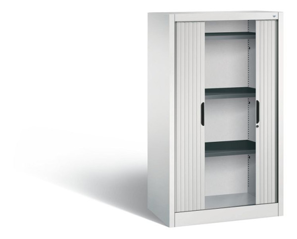 C+P dressoir met rolluik Omnispace, H1345xB800xD420mm, kleur: lichtgrijs, verzonken greep, 3 niveaus, 3221-00 S10033