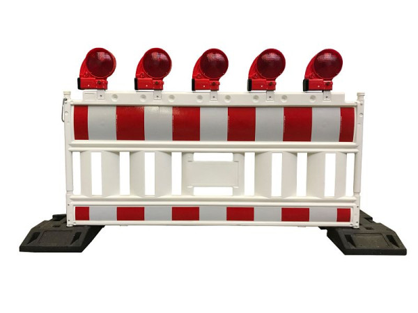 Schake slagboomspotset, 1x slagboomrooster, 2x bodemplaat, 5x rood Powernox zwaailicht, 24x blokbatterij, 33420KA-SETSSG