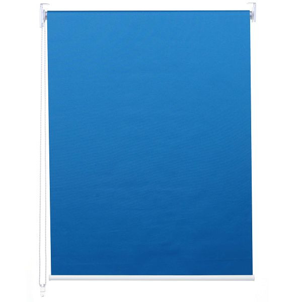Mendler rolgordijn HWC-D52, raamrolgordijn, zijtrekrolgordijn, 100x230cm zonwering verduisterend ondoorzichtig, blauw, 63445