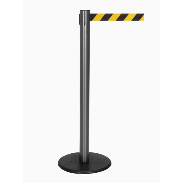 Stein HGS HGS personengeleidingssysteem -P-Line Famous-, antraciet, zwart/geel diagonaal (gearceerd), met magnetisch banduiteinde, bandlengte: 4 m, 12818-1704