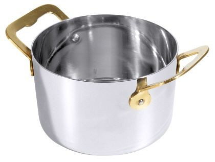 Contacto Cocotte, RVS 12 cm met messing handvat, 3394/120