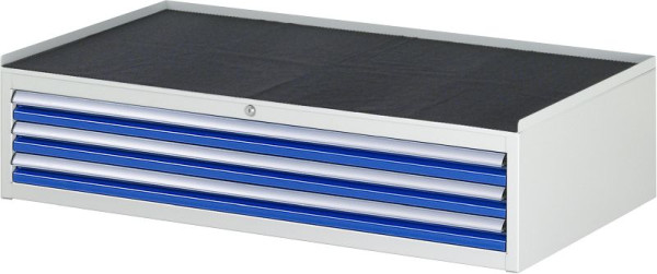 RAU ladekast serie 7000, B1145xD650xH285mm, laden: 3xH60mm, metalen onderstel met 3-zijdige rolrand en antislipmat, 03-XXL1.2A-MT.11