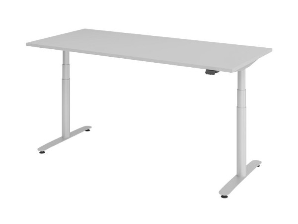 Hammerbacher zit-sta bureau elektrisch 180x80cm grijs/zilver, VXDLR19/5/S