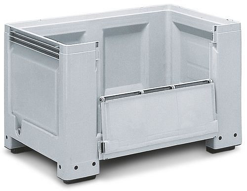 DENIOS Palettenbox PB 8-FK aus Kunststoff, mit 4 Füßen und Frontklappe, 535 Liter, 117882
