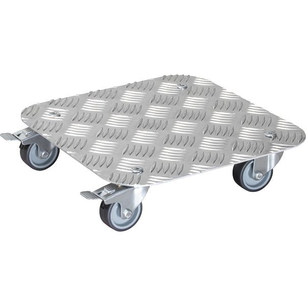 WAGNER Multi Roller ALASKA 290x290mm, Riffelblech 4 Apparaterollen, Raddurchmesser 50mm, soft, 2x Feststellbremse, Tragkraft 100kg, 20700301