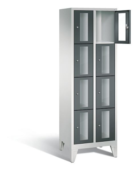 C+P lockerkast Classic, H1850xB610xD500mm, kleur: lichtgrijs / antracietgrijs, 8010A204 S10021