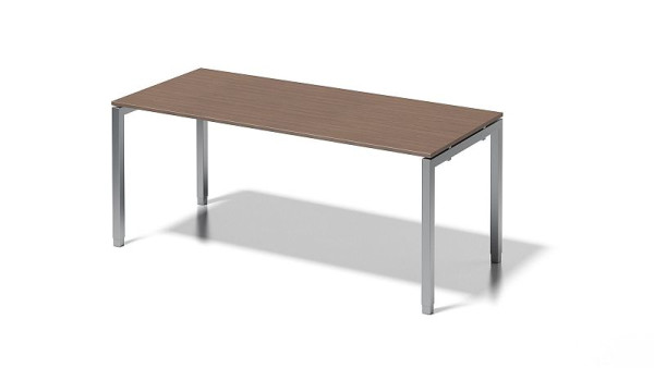 Bisley Cito bureau, 650-850 mm in hoogte verstelbaar U-frame, H 19 x B 1800 x D 800 mm, walnoot/zilver, DUH1808WN355