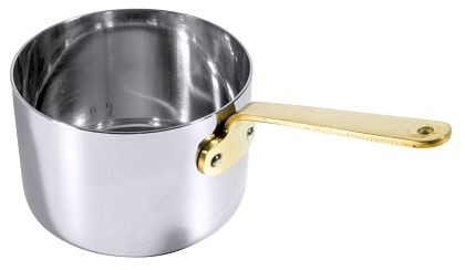 Contacto steelpan, diep 8,5 cm RVS met messing handvat, 3391/090