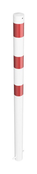 Schake afzetpaal stalen buis Ø 76 x 2,6 mm stationair, thermisch verzinkt / wit gecoat voor inzetting in beton, 476B