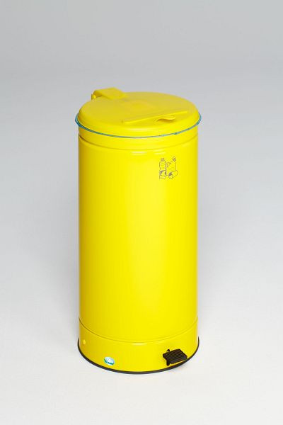 VAR grootvolume afvalbak (GVA), 66 l, met voetpedaal, verkeersgeel (RAL 1023), 2112