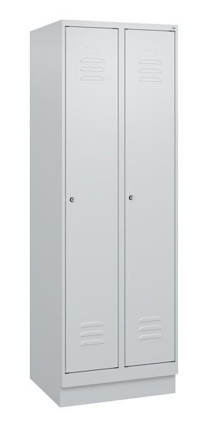 C+P luierkluis Classic PLUS met middenwand, bodem, 2 vakken, 1800x600x500mm, 7035/7035, cilindersloten, 0800207-20F S10024