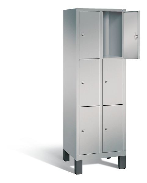 C+P lockerkast Evolo, H1850xB610xD500mm, kleur: wit aluminium, 48010-203 S10007