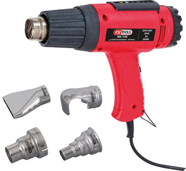 KS Tools heteluchtapparaatset met 4 opzetstukken, 960.1190