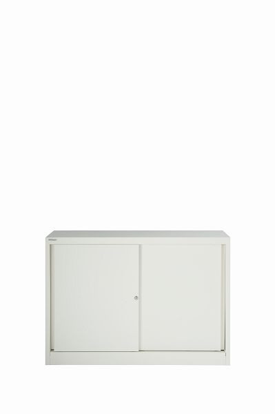Bisley schuifdeurkast ECO, 1 plank, 2 OH, verkeerswit, SD12081S696