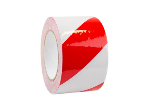 Mehlhose vloermarkeringstape beschermend gelamineerd rood/wit 75mmx33m, KMLY07533