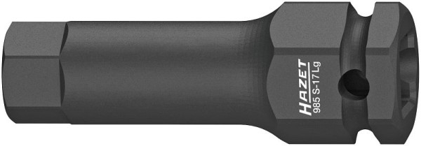 Hazet Impact Machine schroevendraaierdop, hol vierkant 12,5 mm, zeskant dopprofiel, 17 mm, lange versie, 985S-17LG
