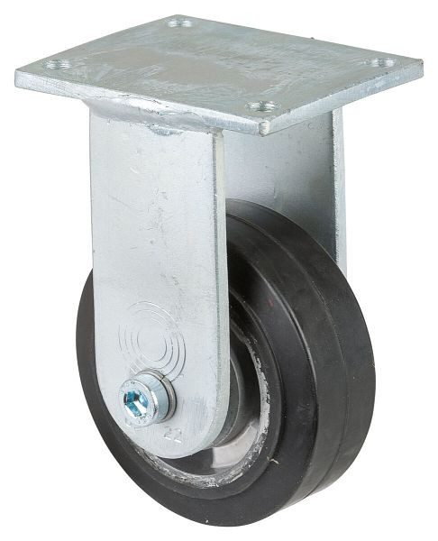 BS Rollen zwaarlastwiel, bokwiel, wielbreedte 40 mm, wiel-Ø 100 mm, draagvermogen 150 kg, zwarte elastische banden, aluminium, kogellagers, RR110.B80.100