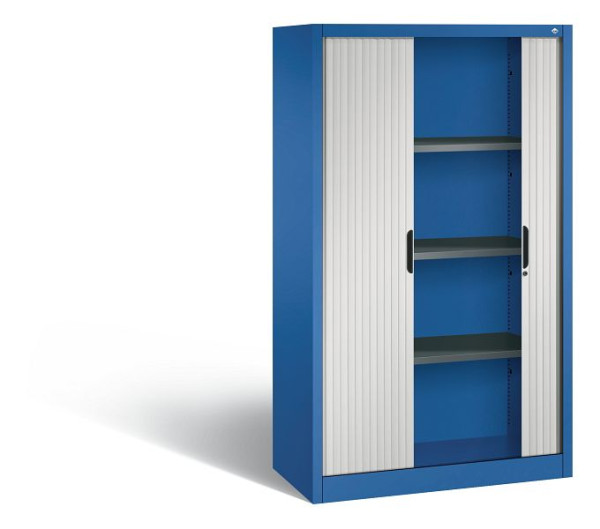 C+P rolluikkast Omnispace, H1660xB1000xD420mm, kleur: gentiaanblauw/lichtgrijs, verzonken greep, 4 niveaus, 3212-00 S10095