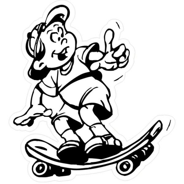 Stein HGS HGS hardschuimschild kinderfiguur met skateboard, zwart-wit, 15097