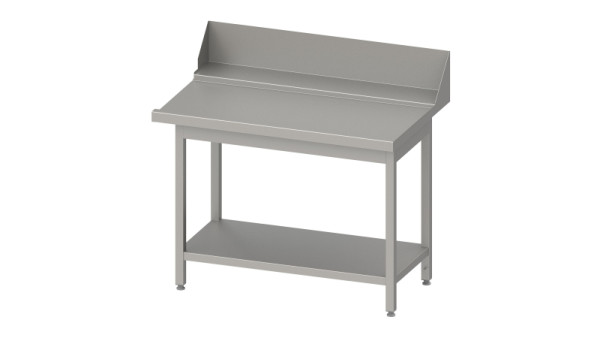 Stalgast afvoertafel "Pro", korfgeleiding met afschot, voet 1600x750x880mm, bevestigingszijde rechts, opstaande rand: 200mm, wastafelblad, gelast, VAL16714RA