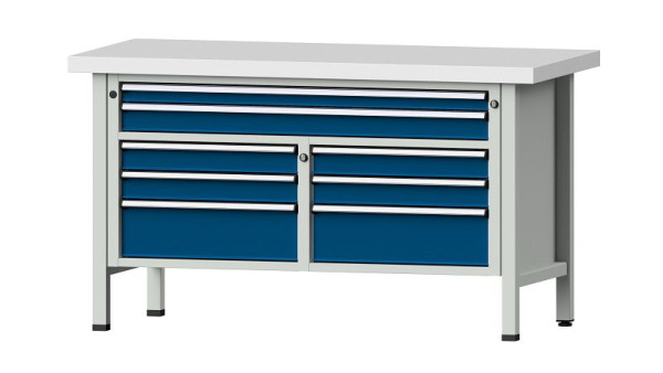 ANKE werkbanken kistwerkbank, model 259 V, 1500 x 700 x 850 mm, RAL 7035/5010, KSP 50 mm, 304.150
