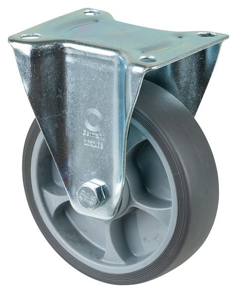BS rollen transportrol, vaste rol, breedte 45 mm, Ø160 mm, tot 200 kg, kunststof, rollager, plaat, VE = 2 stuks, L410.B44.161