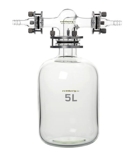 Rettberg Woulff fles, 20000 ml, KF DN 50, 2x KF DN 25 aan de zijkant, dikwandig, 127043091