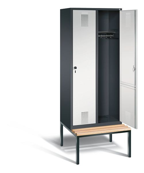 C+P Evolo kleerkast, H2090xW810xD815mm, kleur: zwartgrijs/lichtgrijs, 48050-22 S10021