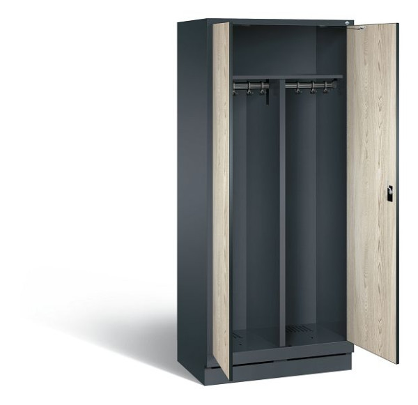 C+P zwart wit kastje Evolo, H1800xW810xD500mm, kleur: antracietgrijs / decor Sen ash, 48022-22 S10127