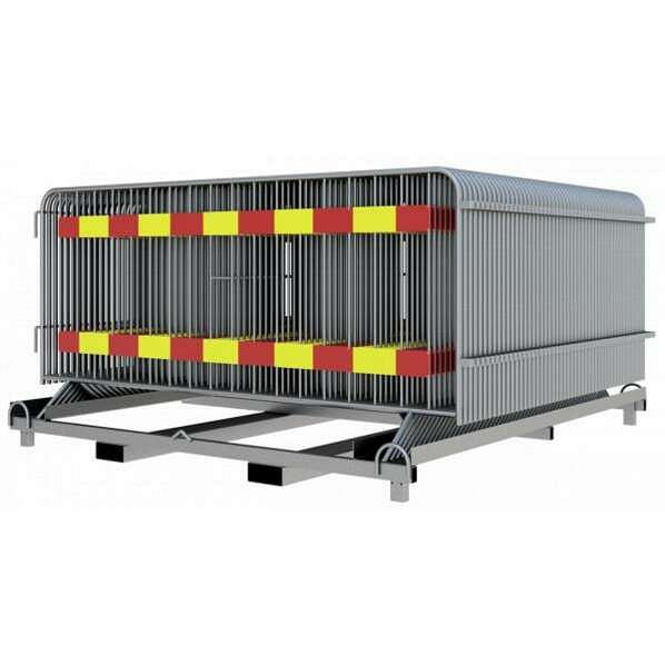 Schakebarrière SET bestaande uit: 50x slagboomrooster 2,50 mx 1,10 m, met twee detectiestrips, rood/geel, RA1/A, 1x stapelpallet, 419_020ESK-SET50