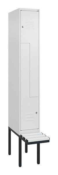 C+P Z-Spind Classic PLUS, Bank, 2 Abteile, 2120x300x815mm, 9016/9016, Zylinderschlösser, 0800437-102 S10059