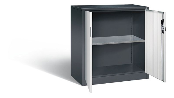C+P gereedschapskast Acurado, H1000xW930xD500mm, kleur: zwartgrijs/lichtgrijs, verzonken handgreep, 8821-000 S10277