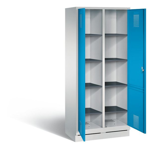 C+P washok Evolo, H1800xW810xD500mm, kleur: lichtgrijs / lichtblauw, 48022-22B S10032