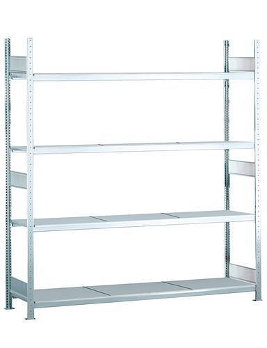 Schulte breedvakstelling met stalen legborden, basisveld, 4 opbergniveaus, vakbreedte 2500 mm, 2560 x 636 x 2500 mm, 278912