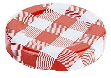 Contacto Deksel voor jampot, rood en wit geblokt, 2740/903