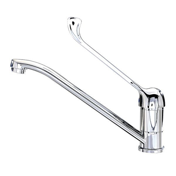 Gastro-Inox Monoblock-mengkraan "High Performance" met elleboogbediening, 300 mm, eengatsmengkraan met zwenkarm, 402.412