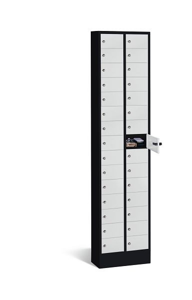 C+P kleine locker Intro, H1950xW460xD200mm, kleur: zwartgrijs/lichtgrijs, 80700-201 S10023