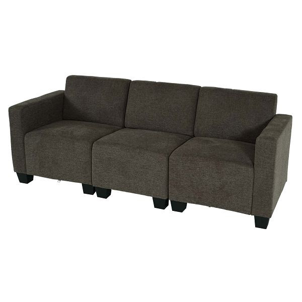 Mendler Modular 3-zitsbank Couch Lyon, stof/textiel, bruin, 75615+75616+75617