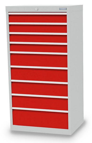 Bedrunka + Hirth ladekast, diepte 500 mm, R 24-16, 680 x 500 x 1039 mm, 9 x lades (4x 100VA, 4x 150VA, 1x 200VA), draagvermogen 50 kg, 613.441