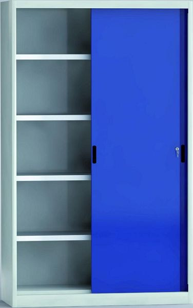 KLW schuifdeurkast, zonder tussenschot, 2000 x 1200 x 525 mm, met 4 verzinkte, verstelbare planken, 7SN-QL2000TB-2012XRB