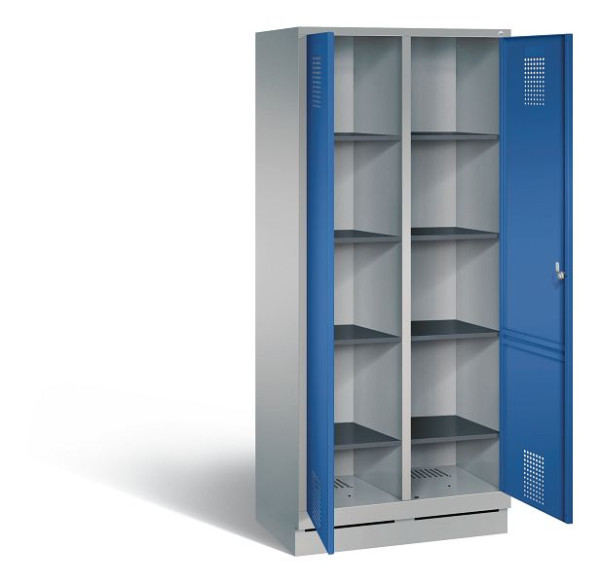 C+P washok Evolo, H1800xW810xD500mm, kleur: wit aluminium / gentiaanblauw, 48022-22B S10057