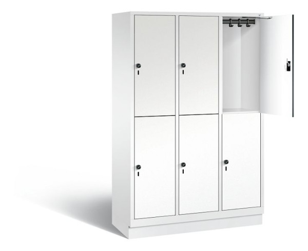 C+P locker 2-laags Evolo, H1800xB1200xD500mm, kleur: verkeerswit / decor wit, 48320-32 S10550