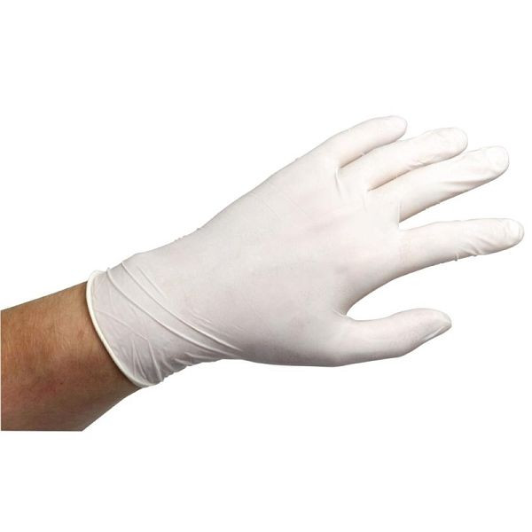 Vogue gepoederde latex handschoenen wit, PU: 100 stuks XL, A228-XL
